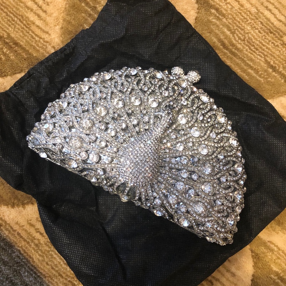 Crystal Peacock Clutch